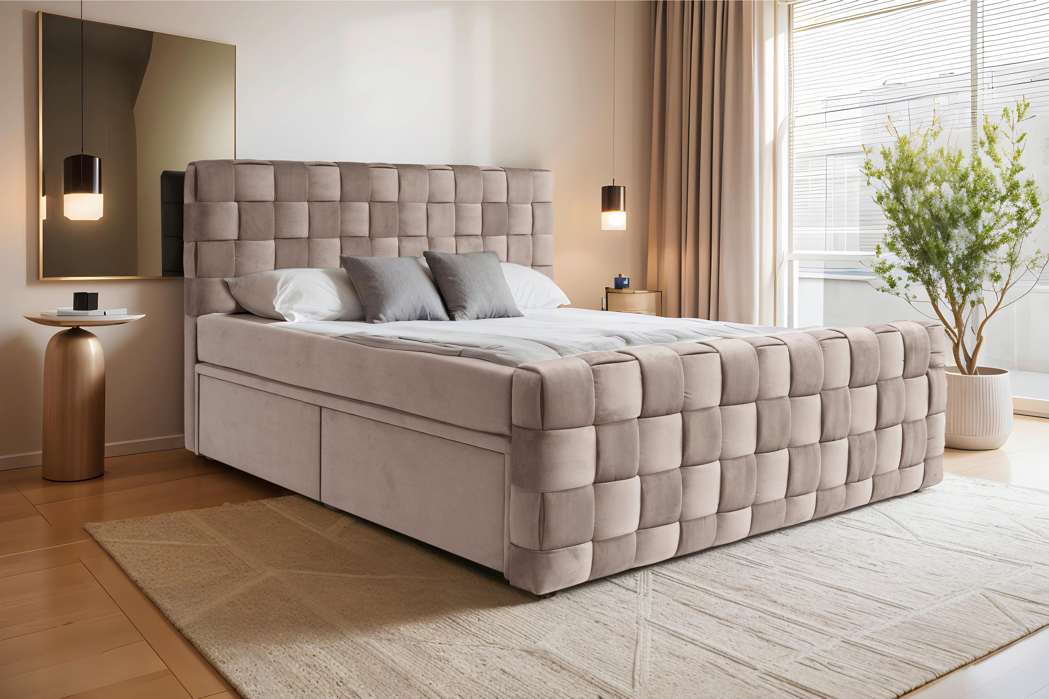 Boxbett Zante Beige, Lf: 180x200 Cm - Beige, MODERN, Textil (180/200cm) - Livetastic