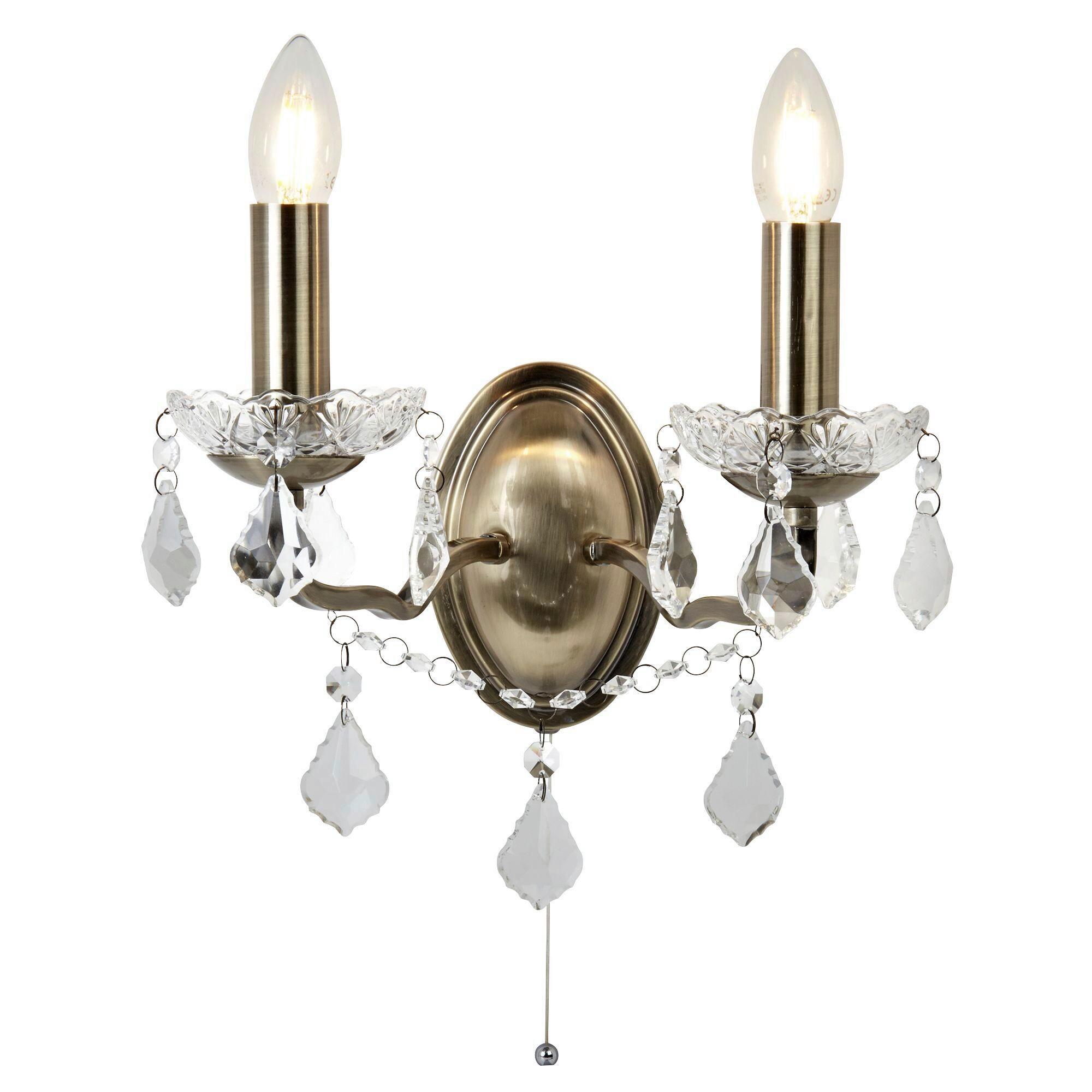 Wandleuchte Paris 8732-2ab - Klar, Design, Glas/Metall (32/27cm)