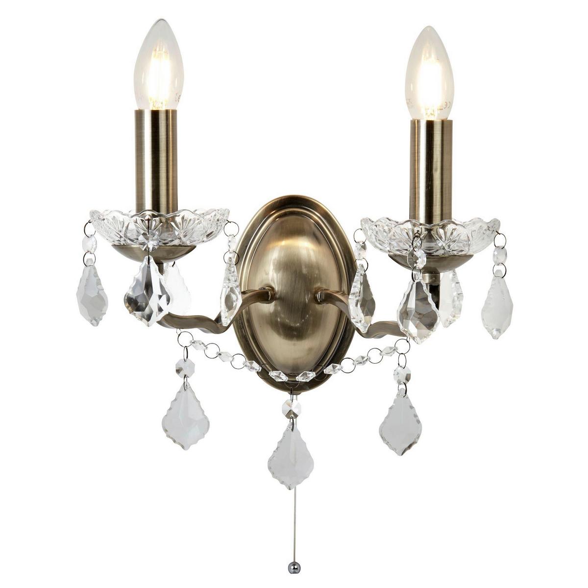 Wandleuchte Paris 8732-2ab - Klar, Design, Glas/Metall (32/27cm)