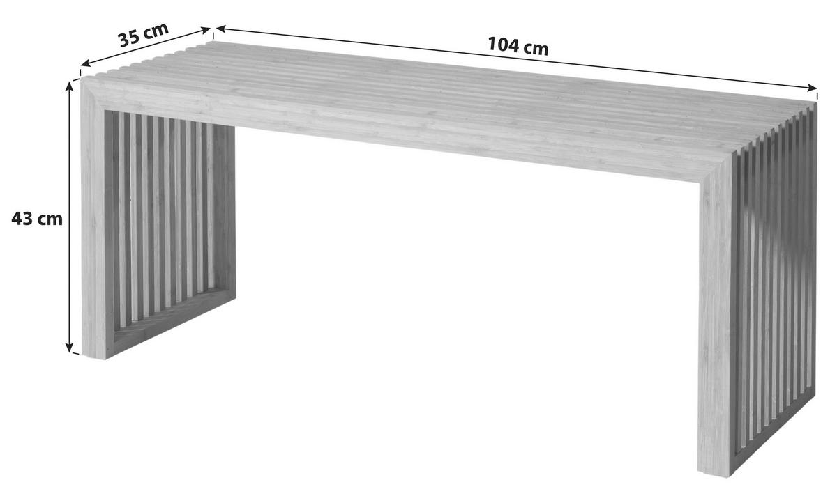 Sitzbank Teakfarben Rib Bht: 104x43x35 Cm - Teakfarben, KONVENTIONELL, Holz (104/43/35cm) - MID.YOU