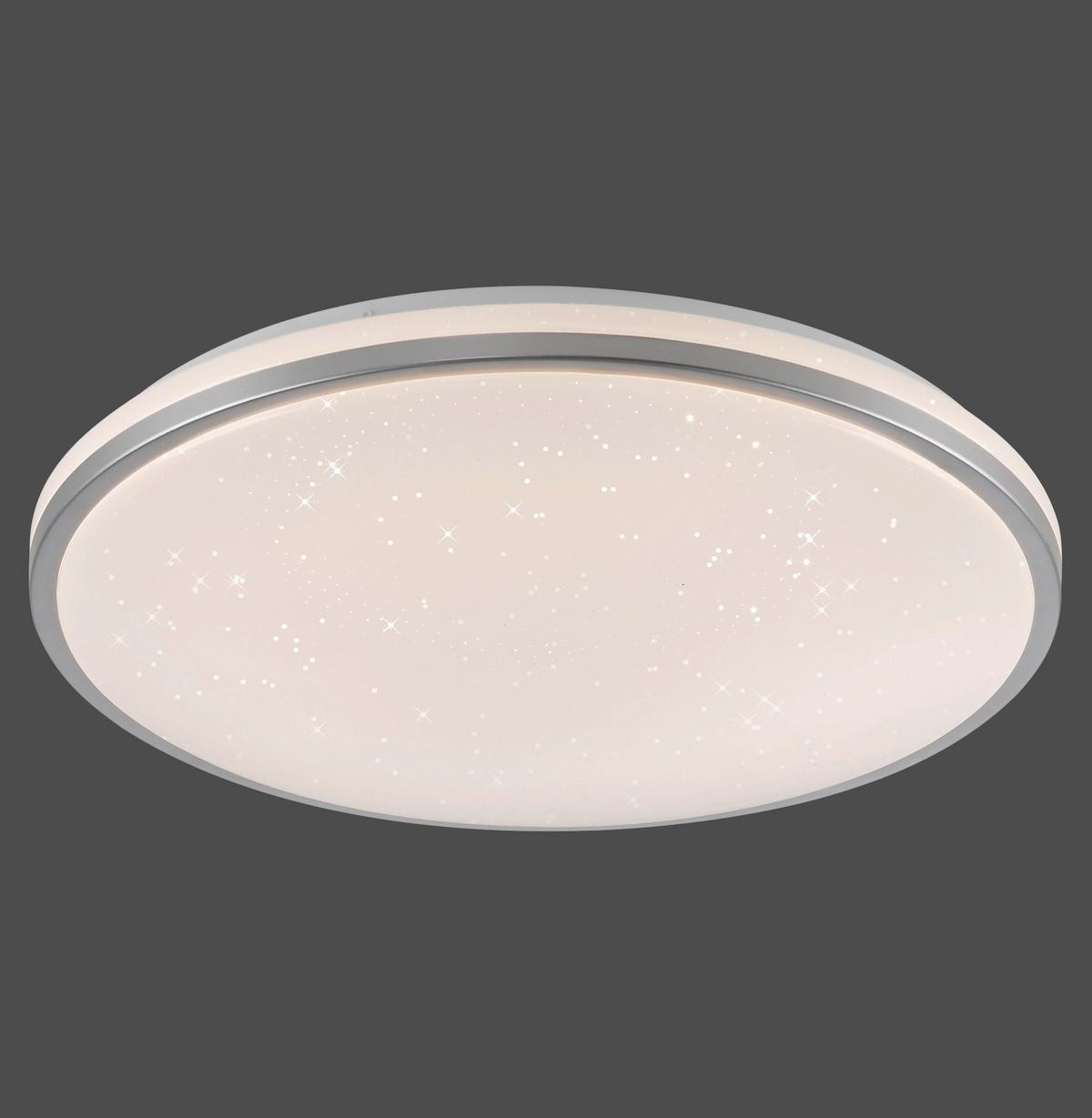 LED-Deckenleuchte, 24w 14295-21 - Silberfarben, Basics, Kunststoff/Metall (49,3/49,3/9,5cm)