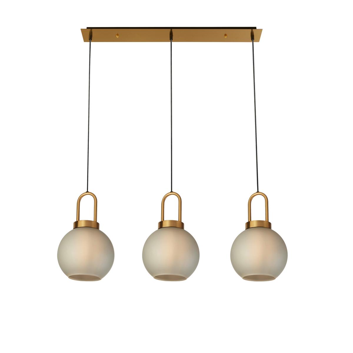 Hängeleuchte Snowdrop H: 120 Cm 3-Flammig - Messingfarben, LIFESTYLE, Glas/Metall (85/20/120cm)