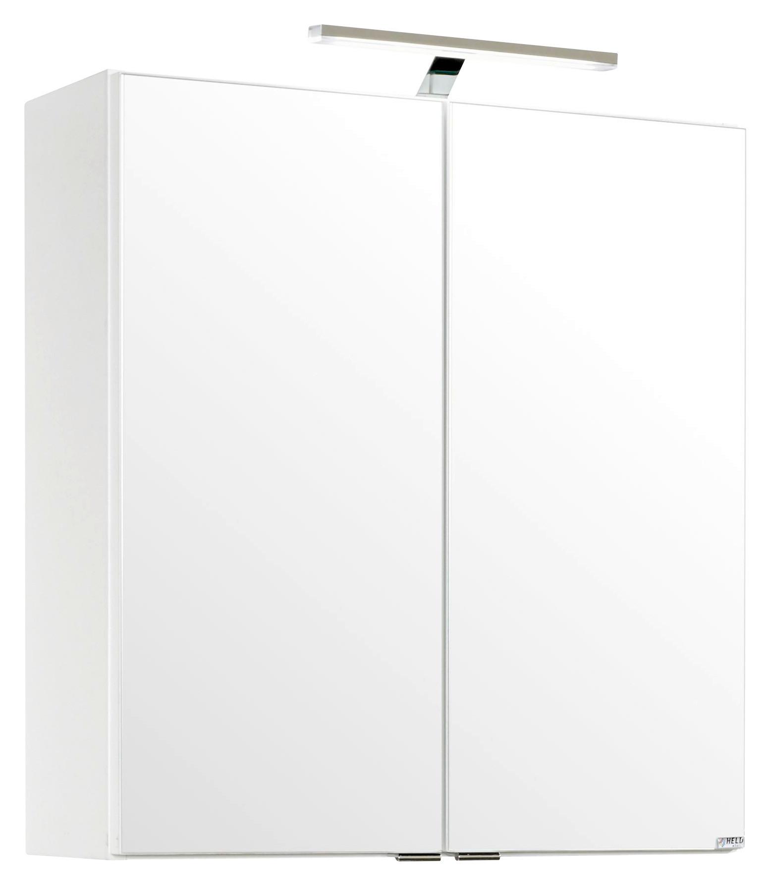Spiegelschrank Siena mit LED 2-türig BHT: 60x65x20 cm Weiß - Weiß, MODERN, Holzwerkstoff (60/65/20cm) - Held