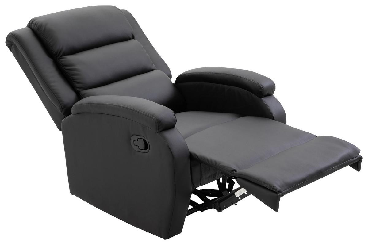 Fernsehsessel Bengt - Schwarz, Basics, Textil/Metall (74/103/92cm) - Livetastic