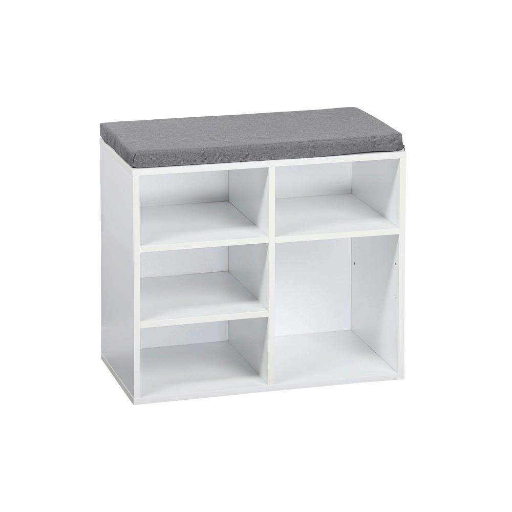 GARDEROBENBANK Grau/Weiß B: 51,5cm - Weiß/Grau, Basics, Holzwerkstoff/Textil (51,5/48/29,5cm) - Kesper