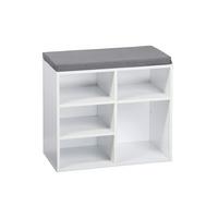 GARDEROBENBANK Grau/Weiß B: 51,5cm - Weiß/Grau, Basics, Holzwerkstoff/Textil (51,5/48/29,5cm) - Kesper