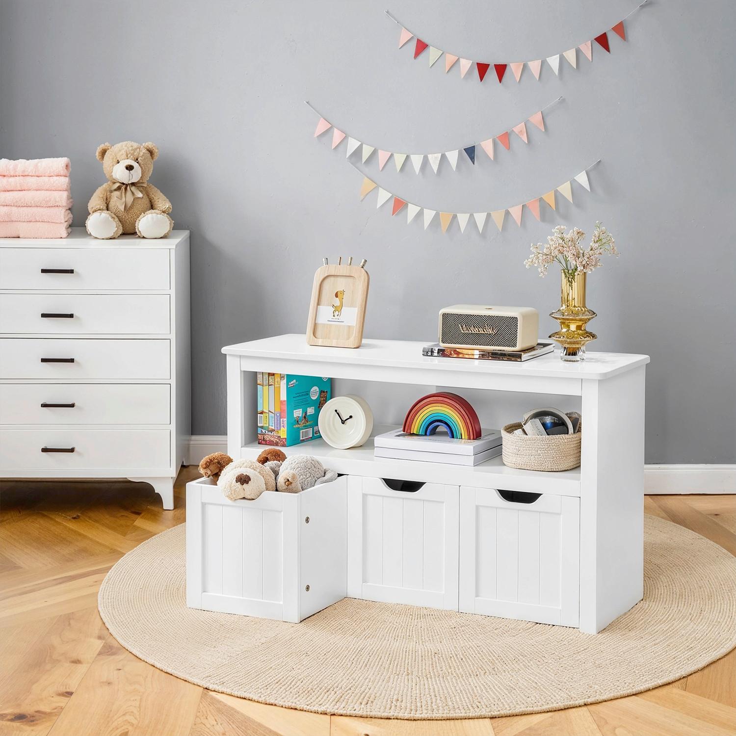 Kinderregal Weiß B: 102 Cm - Weiß, Trend, Holzwerkstoff (102/60/30cm) - MID.YOU