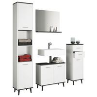 Badmöbel-Set 4-Tlg. Landos B: 124 cm Anthrazit/Weiß - Anthrazit/Weiß, MODERN, Holzwerkstoff (124cm) - MID.YOU
