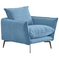 Sessel Skye Blau B: 96 Cm - Blau/Schwarz, Design, Textil (96/84/100cm) - Livetastic