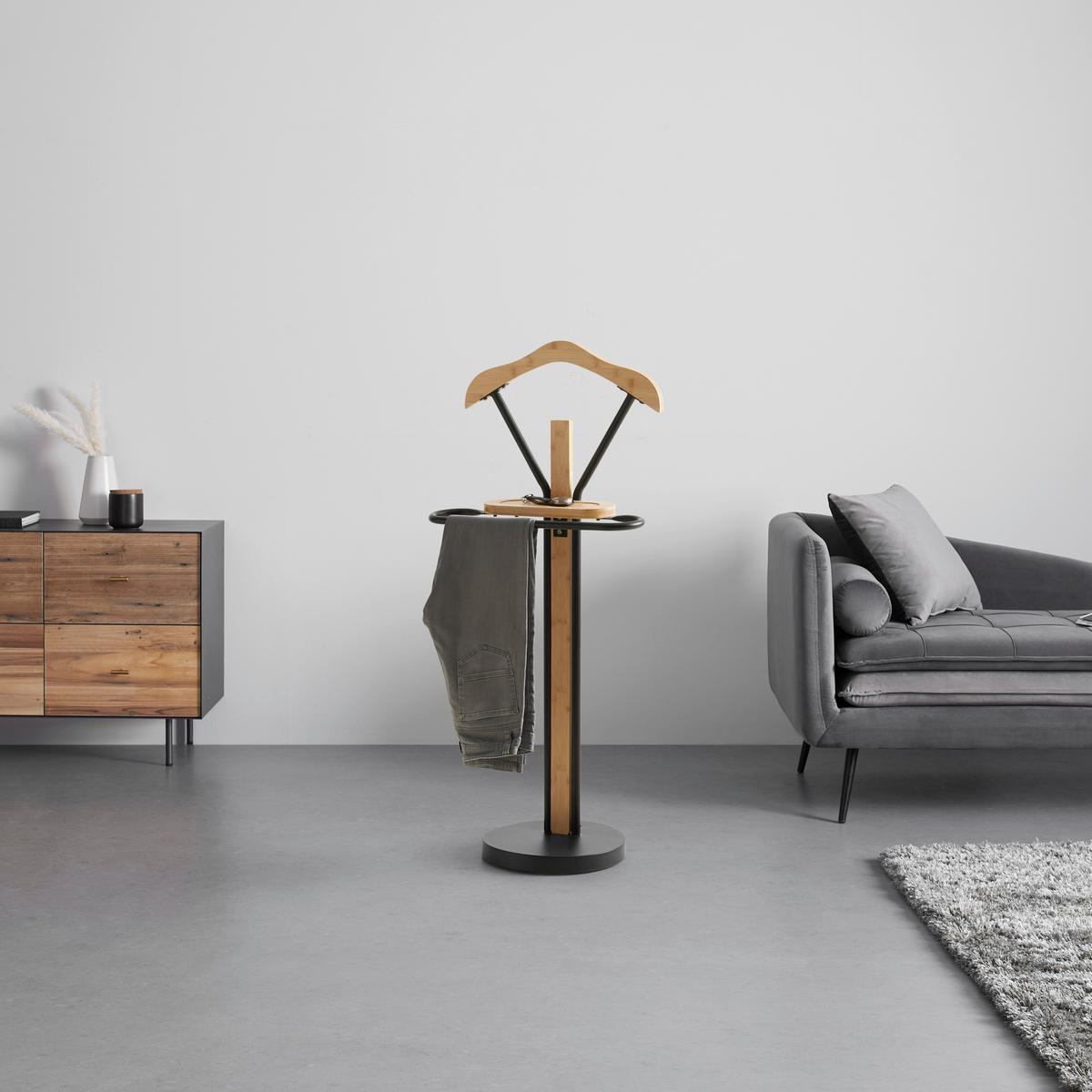 NEMÝ SLUHA ARTURO - čierna/prírodná farba, Modern, kov/drevo (48/109/29,5cm) - Mömax