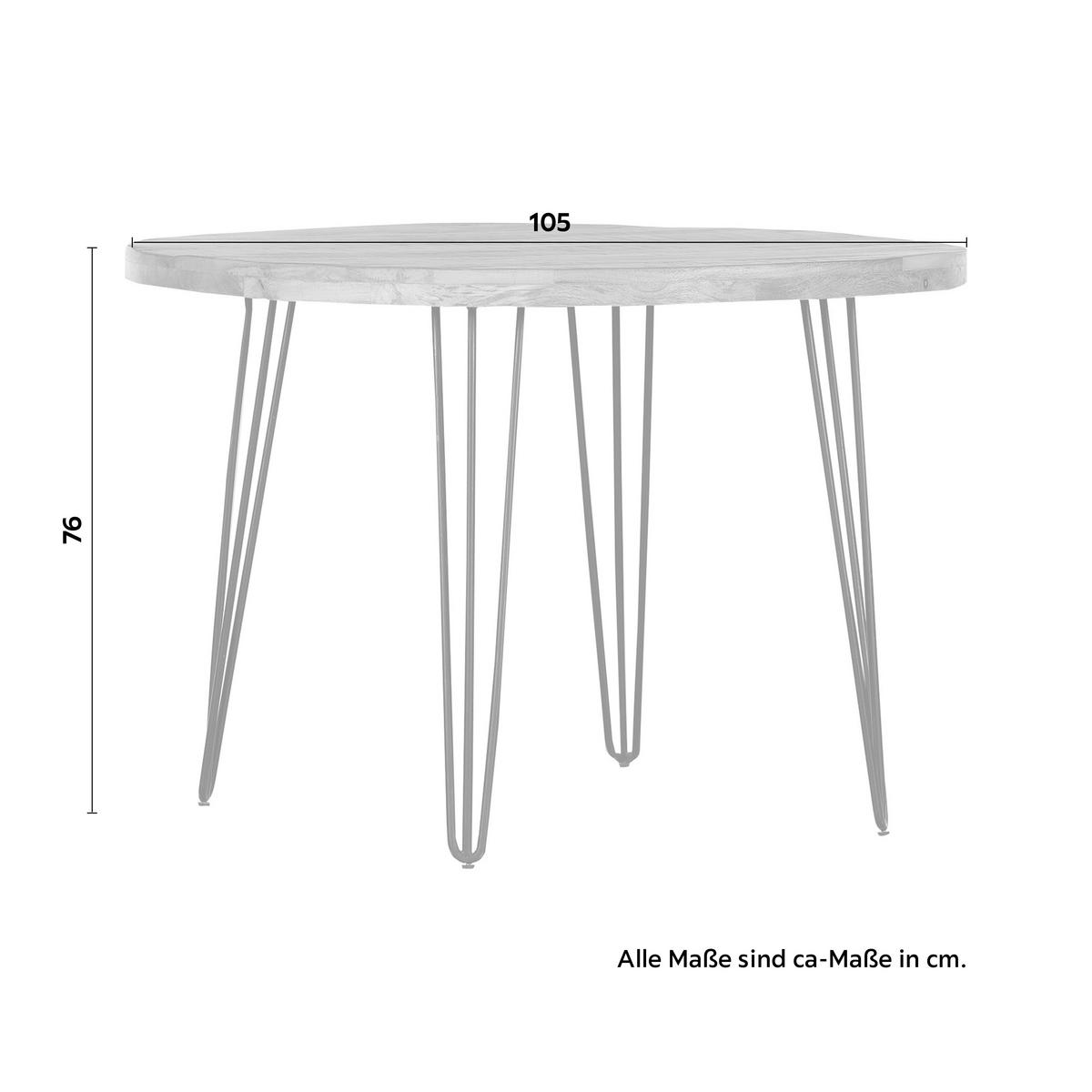 JÍDELNÍ STŮL BOTTNIC 105 - černá/přírodní barvy, Lifestyle, kov/dřevo (105/105/76cm) - Zandiara