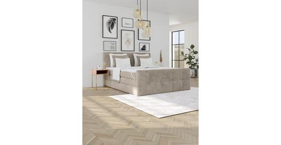 Boxspringbett mit Topper und Bettkasten 180x200 cm Medino - Taupe, KONVENTIONELL, Holz/Holzwerkstoff (180/200cm) - Luca Bessoni