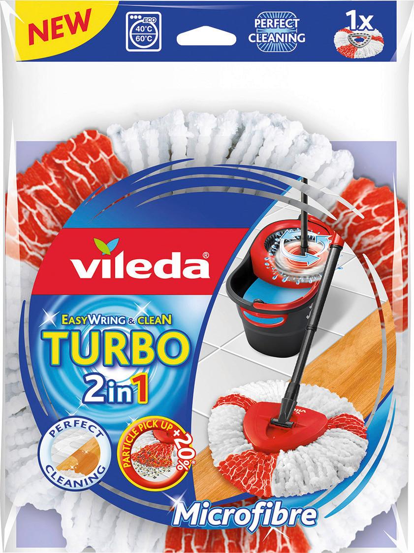 Wischbezug Easywring & Clean Turbo - Rot/Weiß, KONVENTIONELL, Textil (22/30/5,5cm) - Vileda