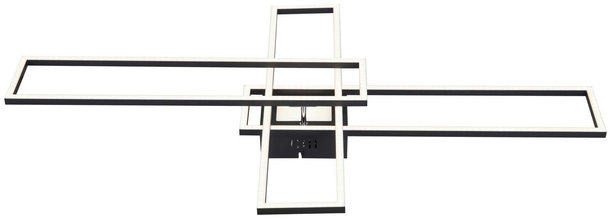 LED-Deckenleuchte Layla L: 99 cm 3-Fach Schaltbar - Opal/Schwarz, MODERN, Kunststoff/Metall (99/60/11,5cm) - Luca Bessoni
