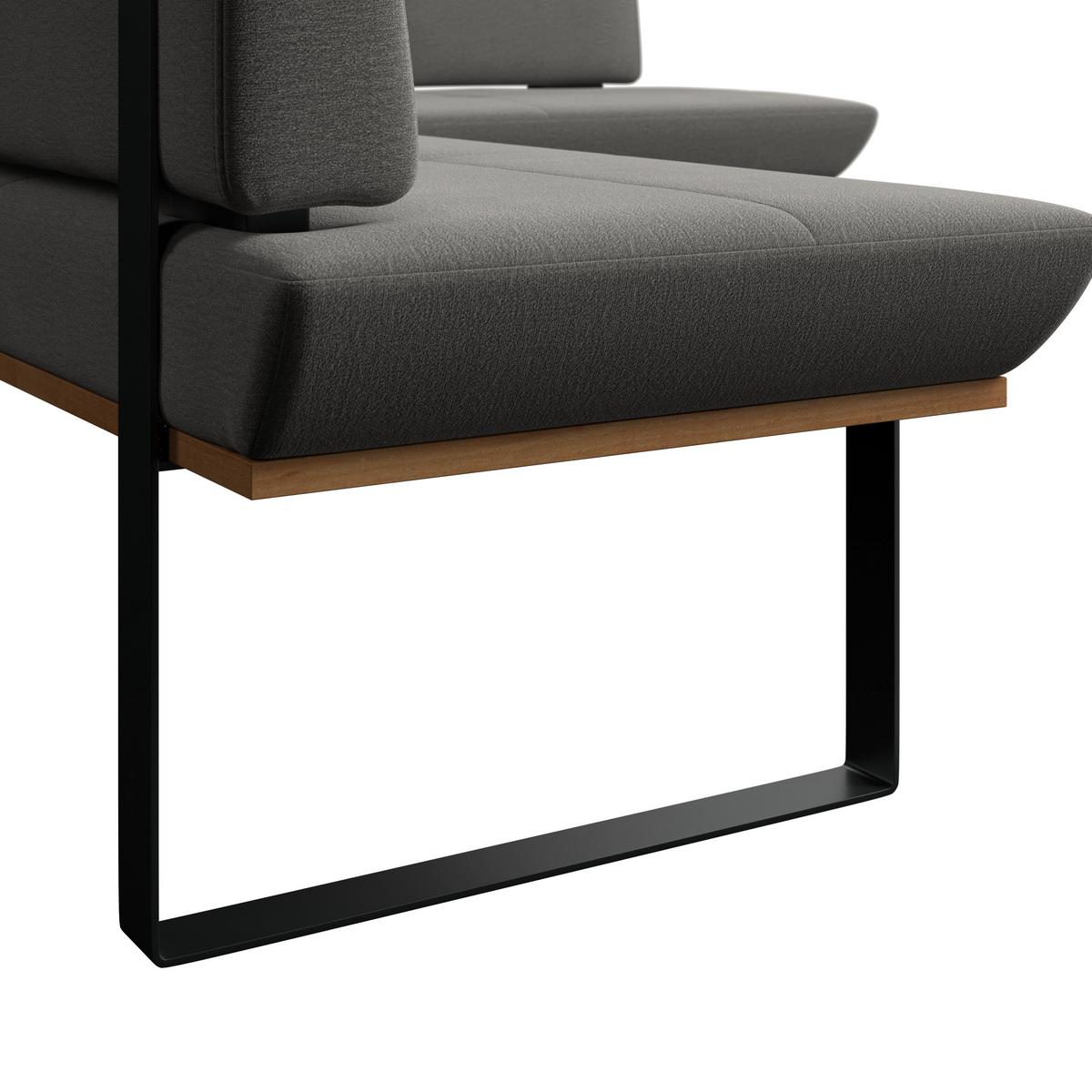 Eckbank Tristan Webstoff grau, S:245x175cm - Schwarz/Grau, MODERN, Holz/Textil (245/175cm) - James Wood