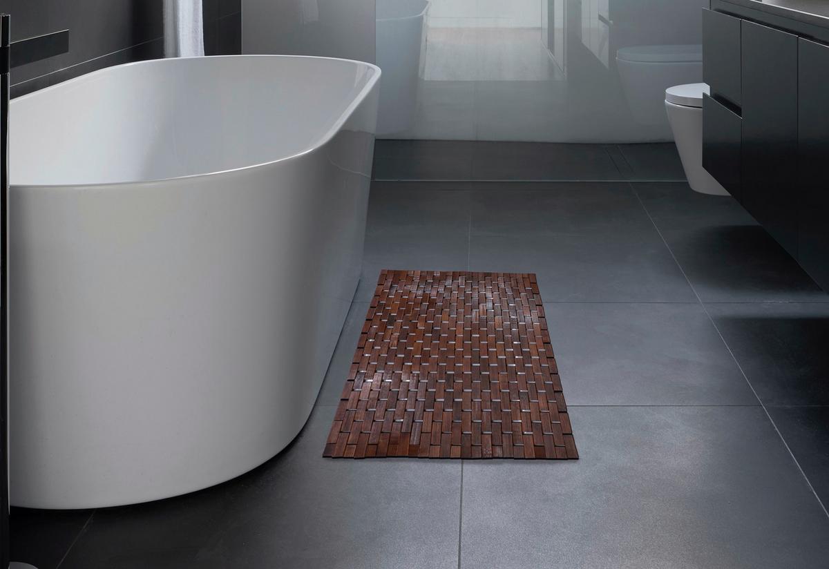 Fürdőszobaszőnyeg Bamboo Kb. 50/80cm - diófa, Modern, textil (50/80cm) - Luca Bessoni