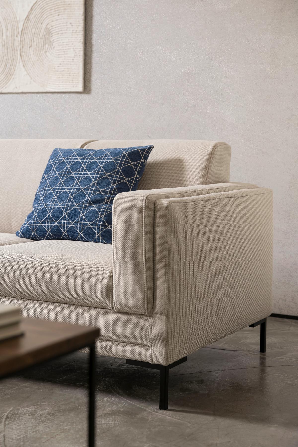 Ecksofa Looks Vii - Beige/Schwarz, Design, Textil (214/146cm) - LOOKS by W.Joop