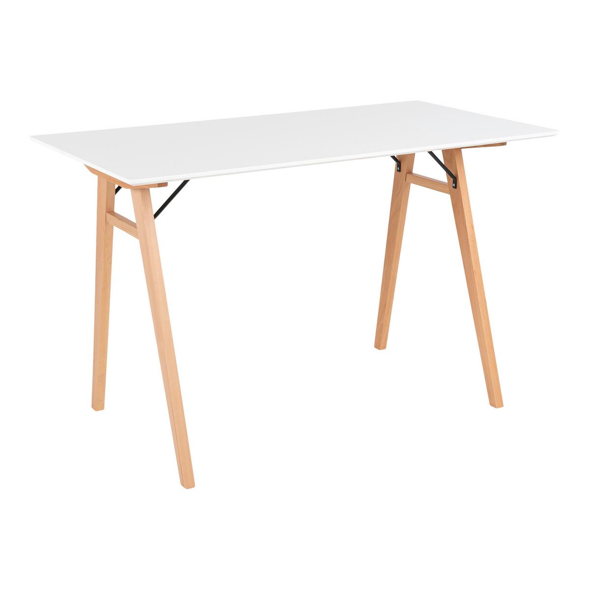 Schreibtisch Vojens B: 120 Cm Weiß Eiche Bianco Dekor - Eiche Bianco/Weiß, MODERN, Holz/Holzwerkstoff (120/75/60cm) - MID.YOU