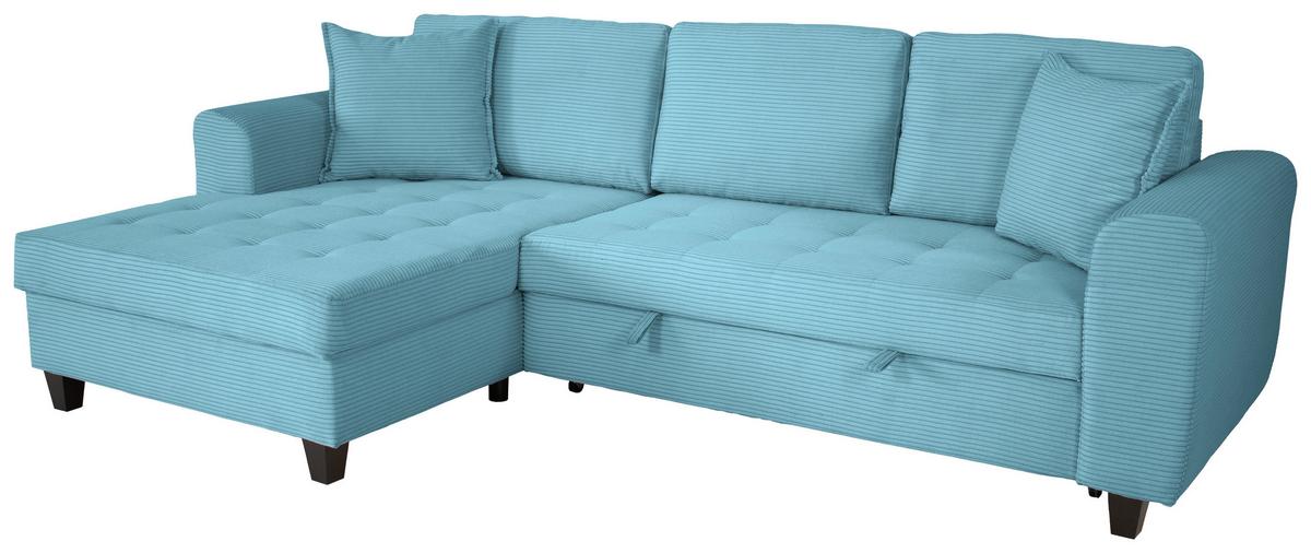 Ecksofa Moritz Hellblau S: ca. 155x265 cm - Hellblau, Trend, Textil (155/265cm)