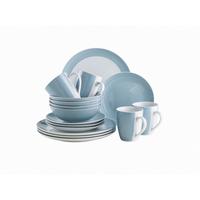 Kombiservice Porzellan 4 Personen 16-teilig - Pastellblau, Basics, Keramik - Mäser