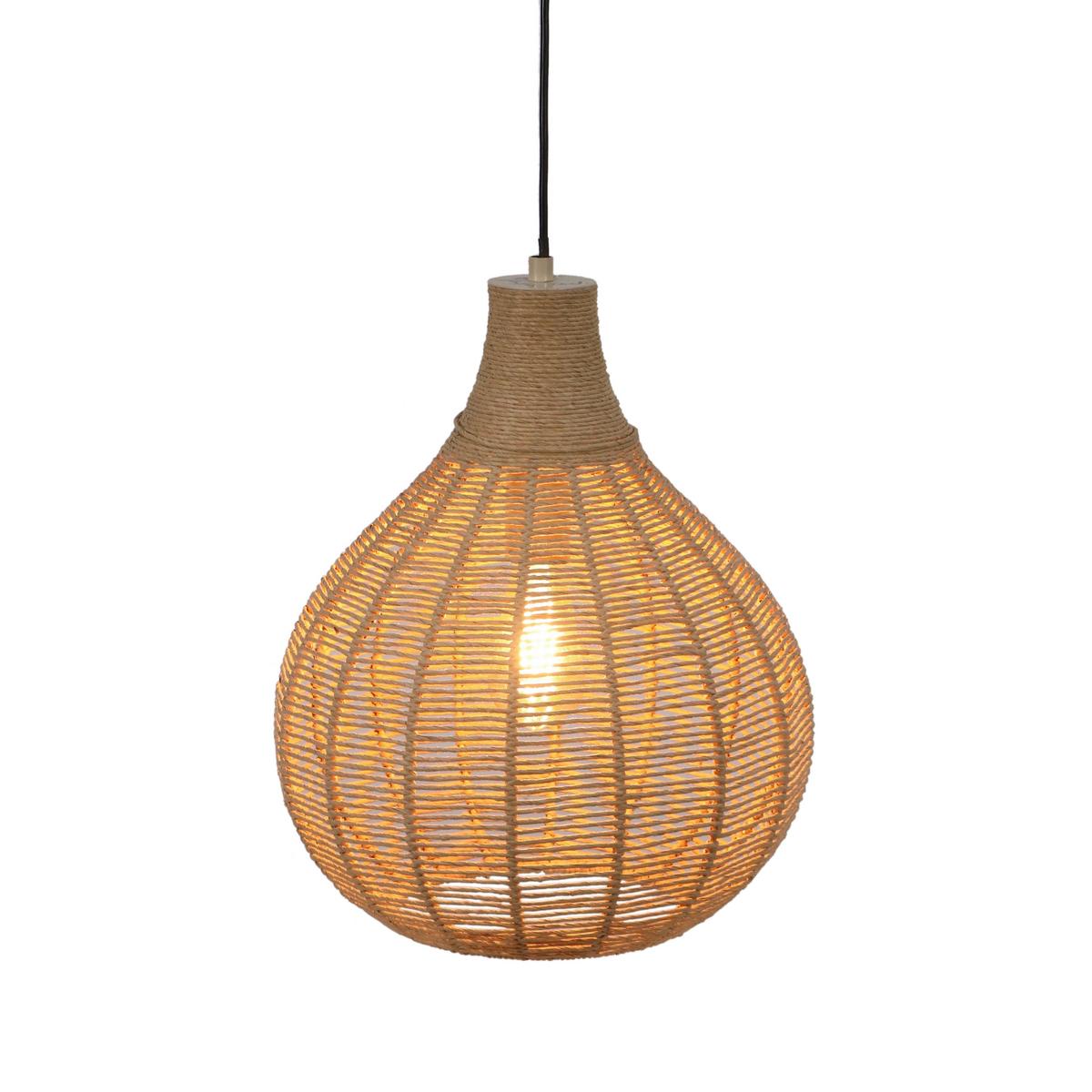Pendelleuchte 366790136 Janne - Schwarz/Naturfarben, Natur, Naturmaterialien/Metall (34/177cm) - Trio Leuchten