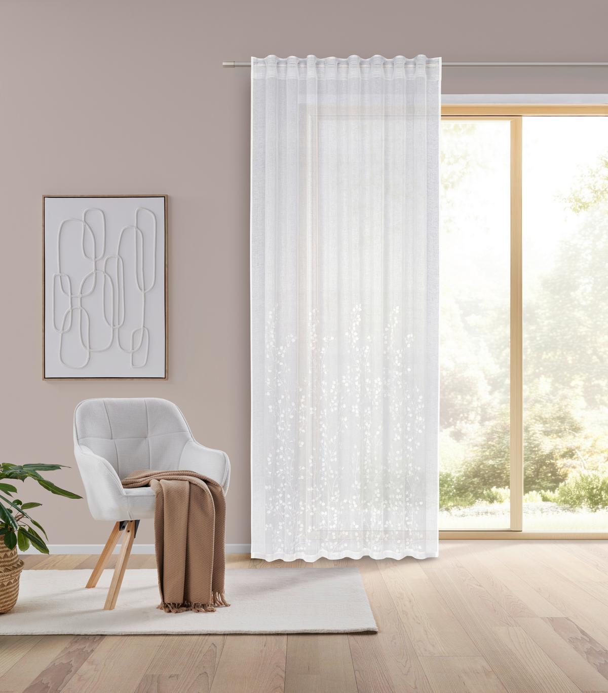 HOTOVÝ ZÁVĚS LIVIE - bílá, Basics, textil (135/245cm) - Mömax