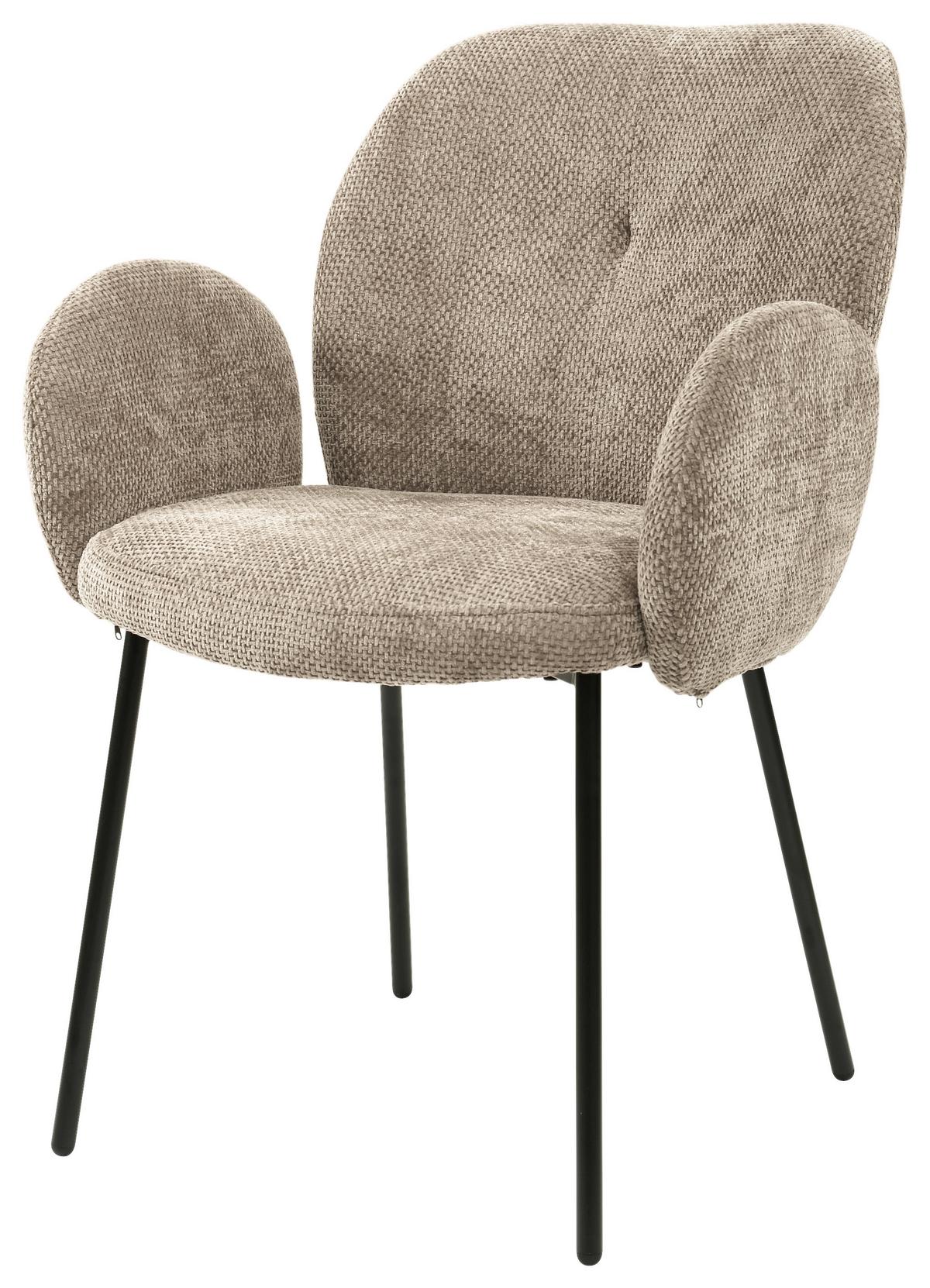 Židle s područkami kapučíno - černá/cappuccino, Lifestyle, kov/dřevo (60/87/64cm) - Mömax