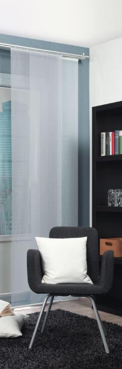 Vorhang mit Paneelwagen Rom B: 60cm, Weiß Transparent