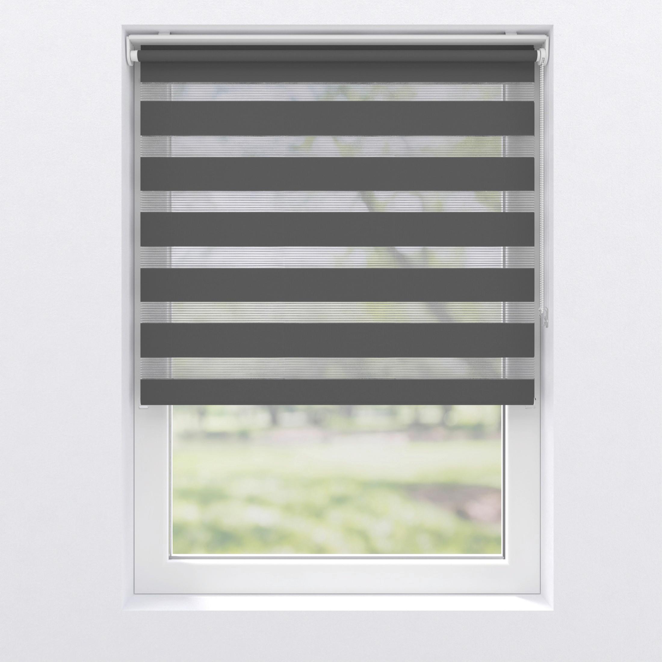 Doppelrollo 110x150 cm mit Kettenzug - Grau, Basics, Textil (110/150cm)