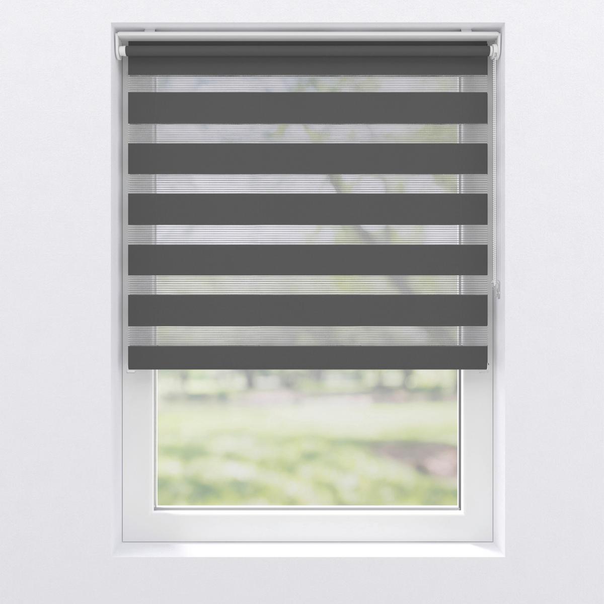 Doppelrollo 120x150 cm mit Kettenzug - Grau, Basics, Textil (120/150cm)