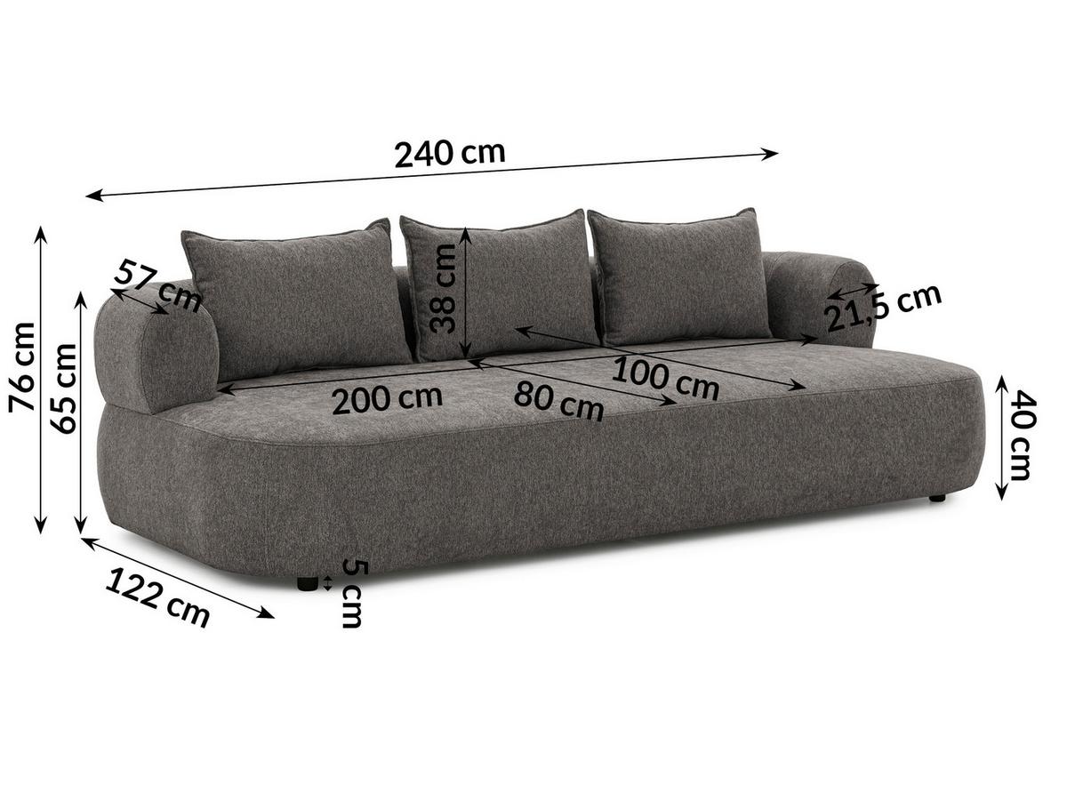 Bigsofa Ferro Anthrazit B: 240 Cm - Anthrazit/Schwarz, Design, Textil (240/76/122cm) - Livetastic