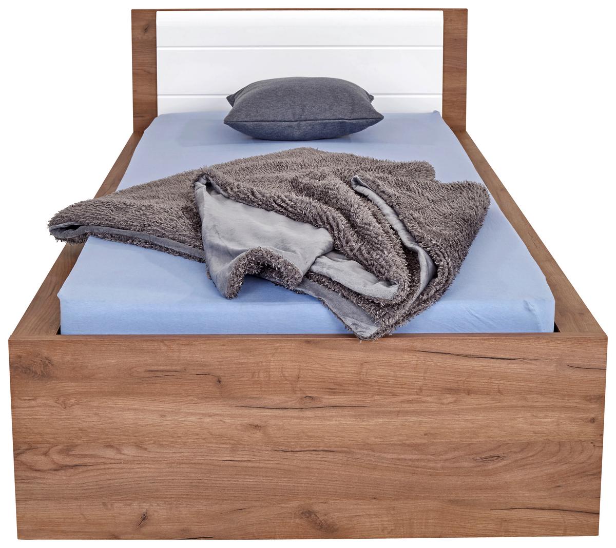 Ágykeret Avensis New 90/200 Cm - tölgyfa színű/fehér, Konventionell, faalapú anyag (90/200cm) - Luca Bessoni