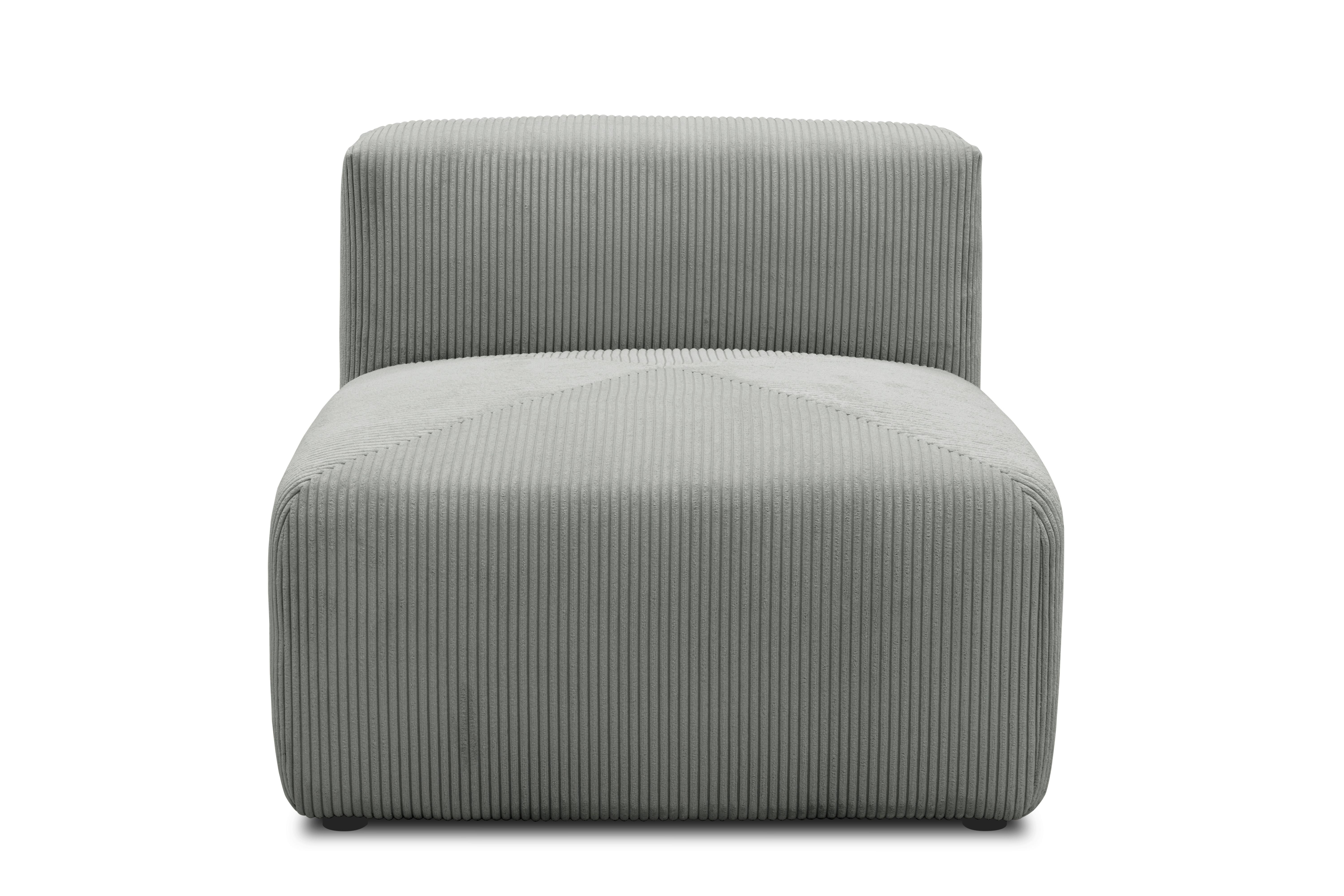 Sofaelement Hellgrau B: 85 Cm - Hellgrau/Schwarz, Design, Textil (85/69/108cm) - MID.YOU