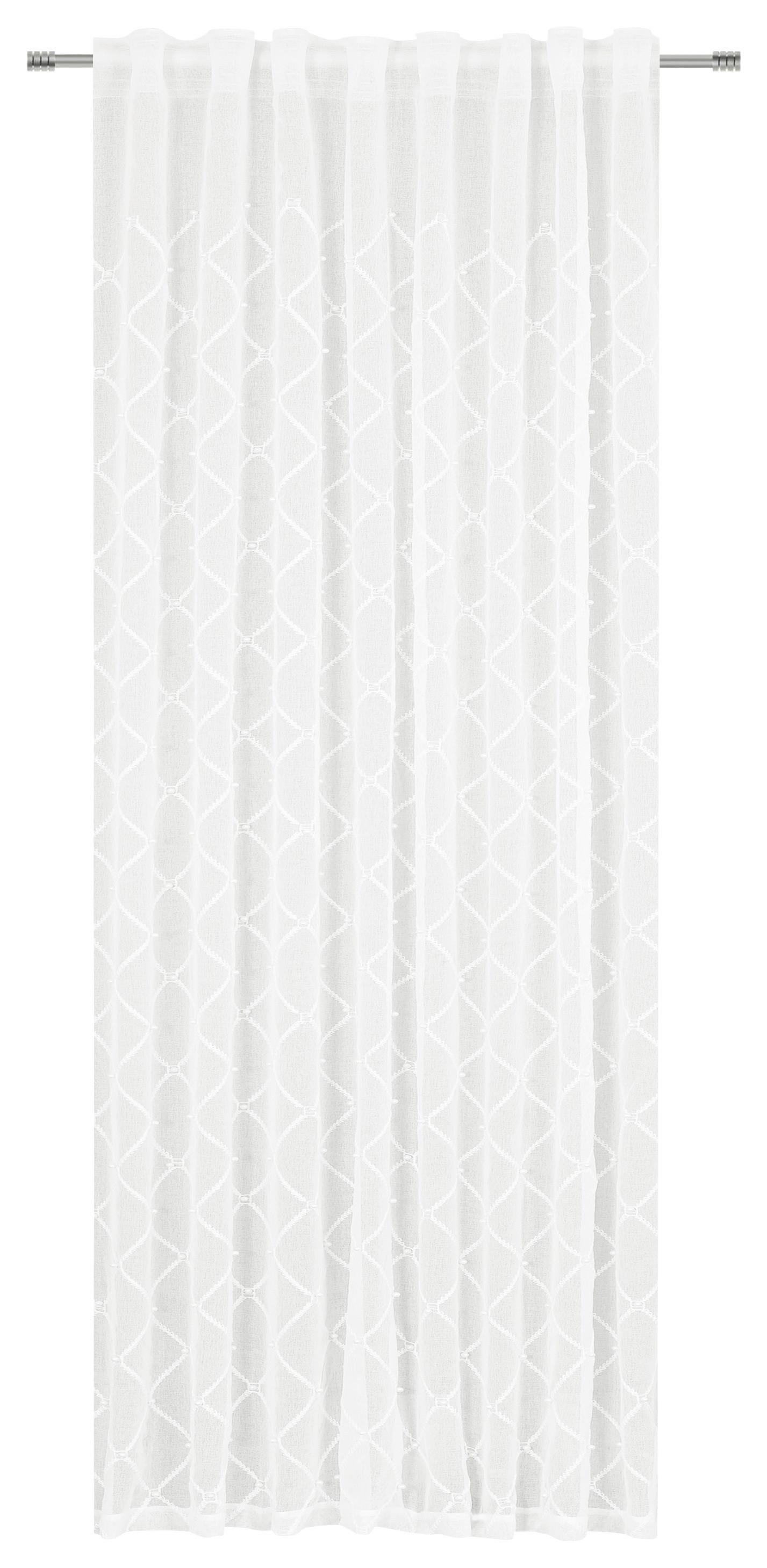 Fertigvorhang Celine - Weiß, MODERN, Textil (135/245cm) - Luca Bessoni