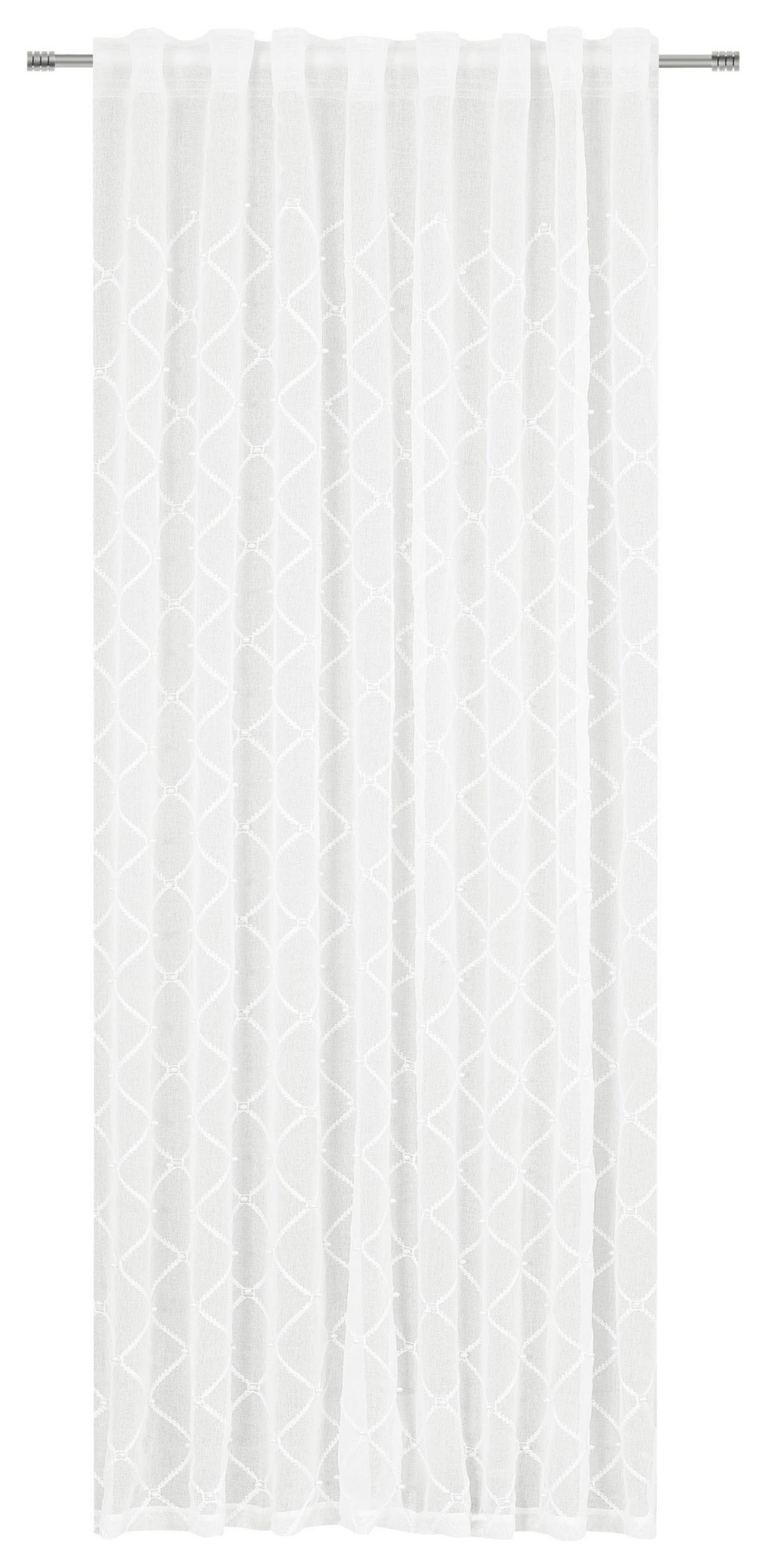 Fertigvorhang Celine - Weiß, MODERN, Textil (135/245cm) - Luca Bessoni