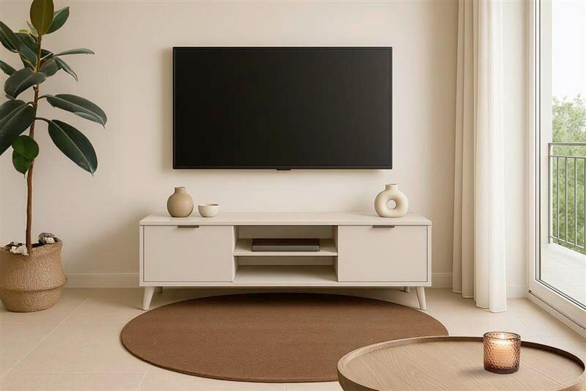 TV Stolík Nordic, š: 154 cm - kašmírová, Modern, kompozitné drevo (154,5/39/44,5cm)