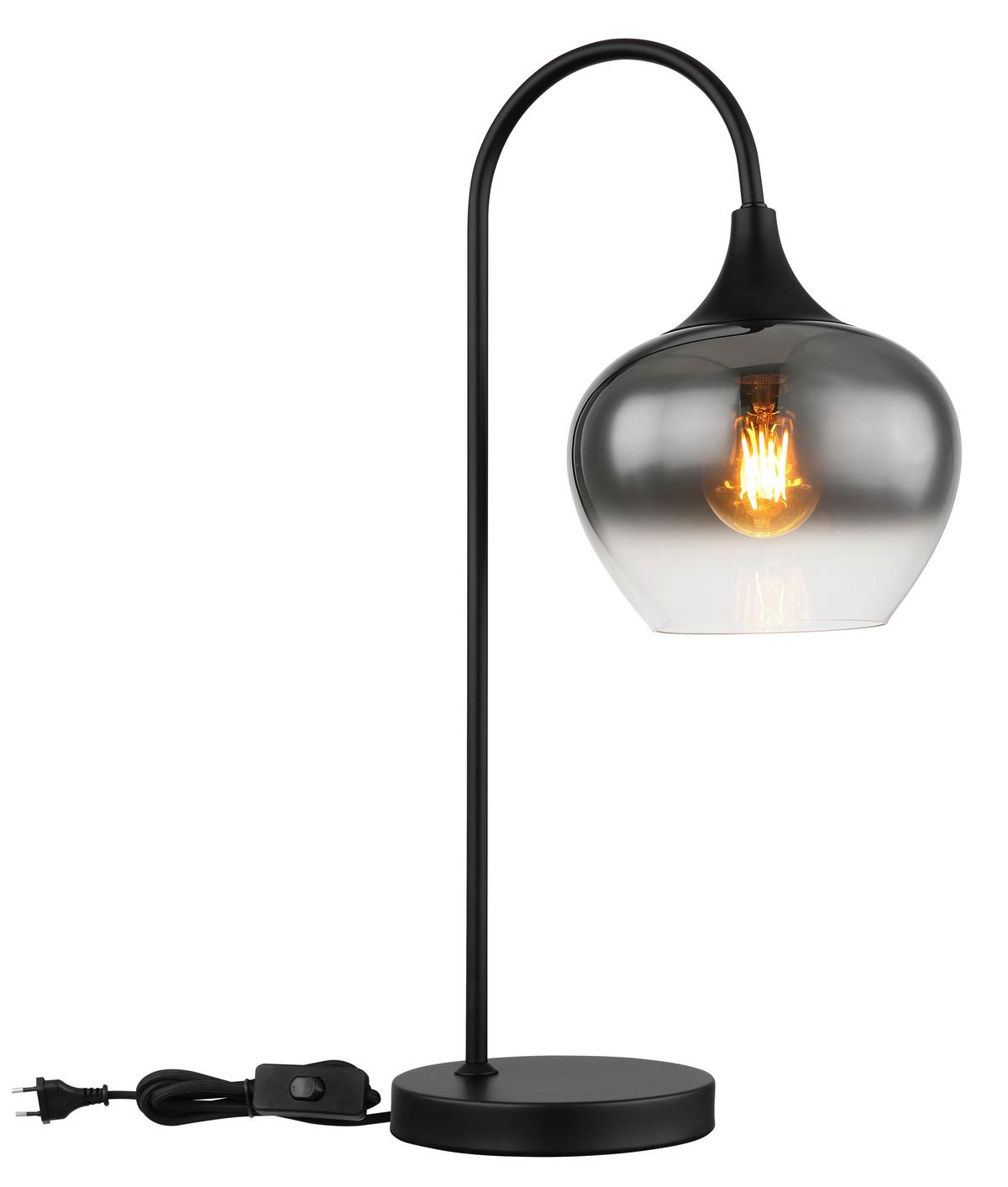 STOLNÁ LAMPA MAXY - čierna, Design, kov/sklo (27,5/18/54cm) - Globo