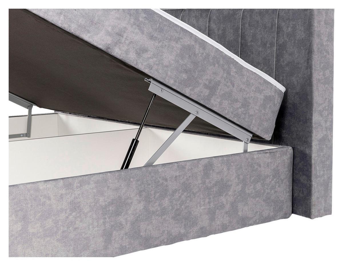 Box-ágy Elio 180/200 Cm - szürke, textil (180/200cm)