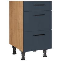 Schubkastenunterschrank Easytouch - Blau/Eichefarben, MODERN, Holzwerkstoff (45/87/56cm) - Nobilia