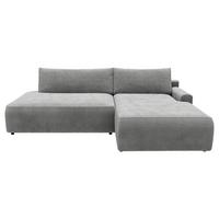 Eckschlafsofa Prag, Grau S: 253x167 cm - Schwarz/Grau, MODERN, Textil (253/167cm) - Trendmanufaktur