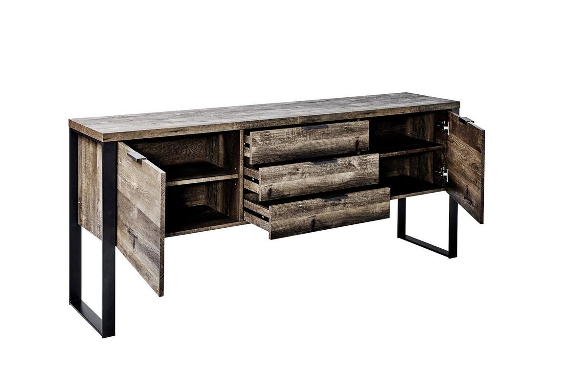 Sideboard Loop Sb 180 Ecihefarben/Schwarz B: 180 cm - Eichefarben/Anthrazit, Design, Holzwerkstoff/Metall (180/76,2/39,5cm)