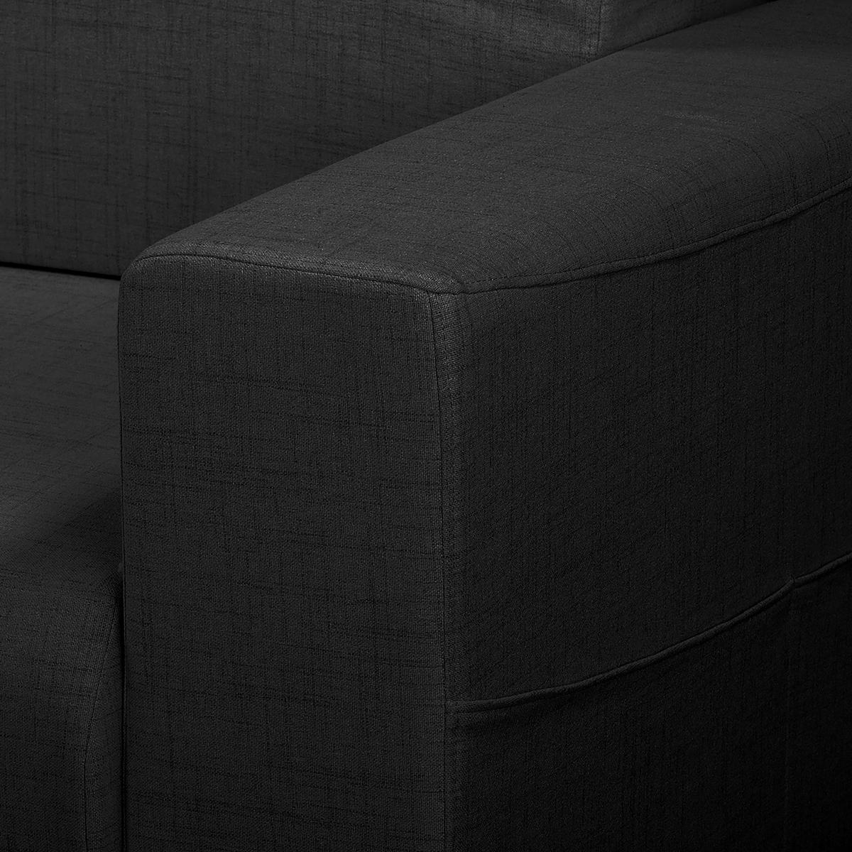 Ecksofa Bella Schwarz S: 257x174 cm - Wengefarben/Schwarz, Design, Textil (257/174cm) - Livetastic