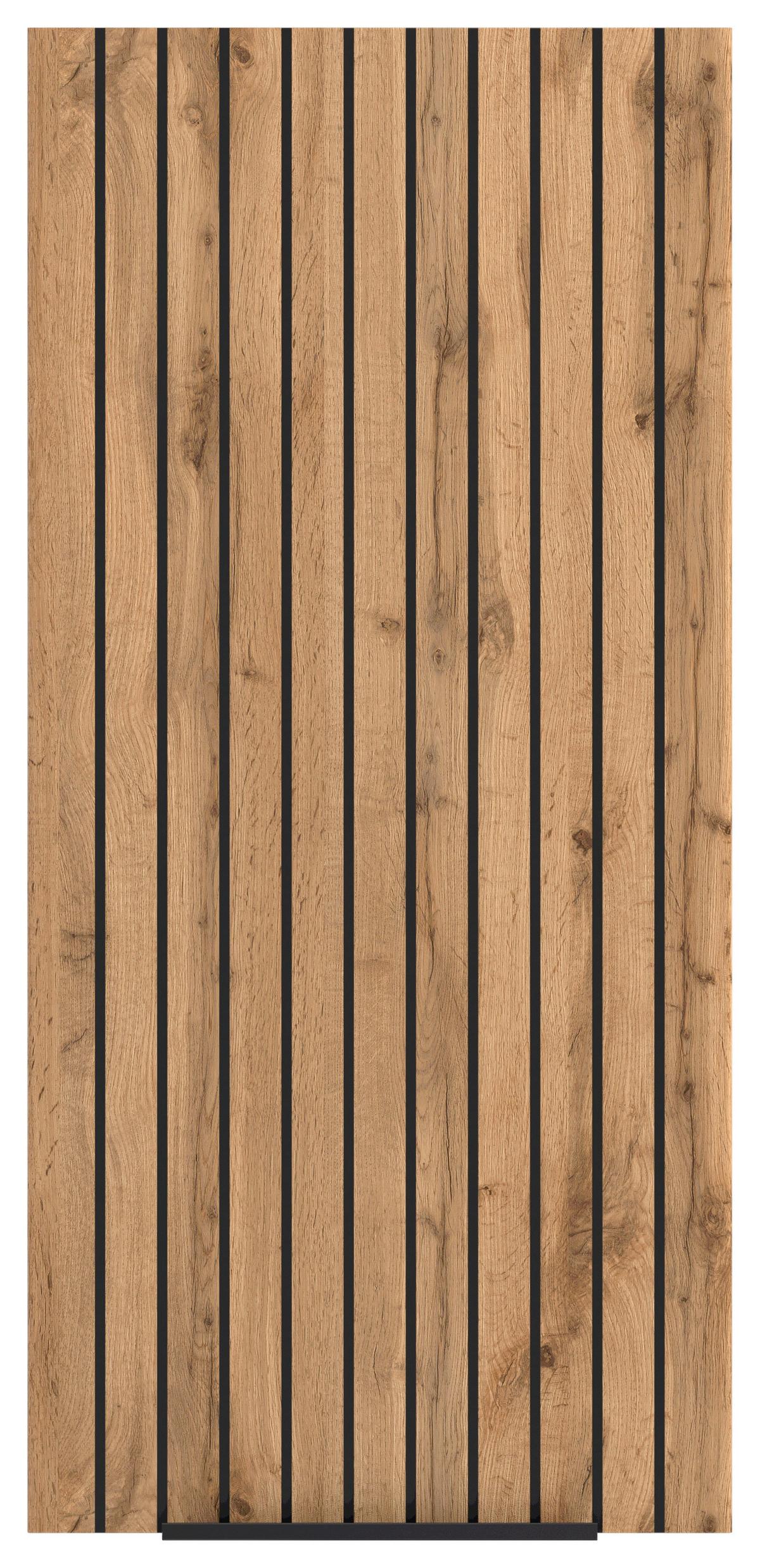 Hängeschrank Chester B: 30 cm Eiche Wotan Dekor/Schwarz - Eiche Wotan/Schwarz, MODERN, Holzwerkstoff (30/64/20cm) - Held