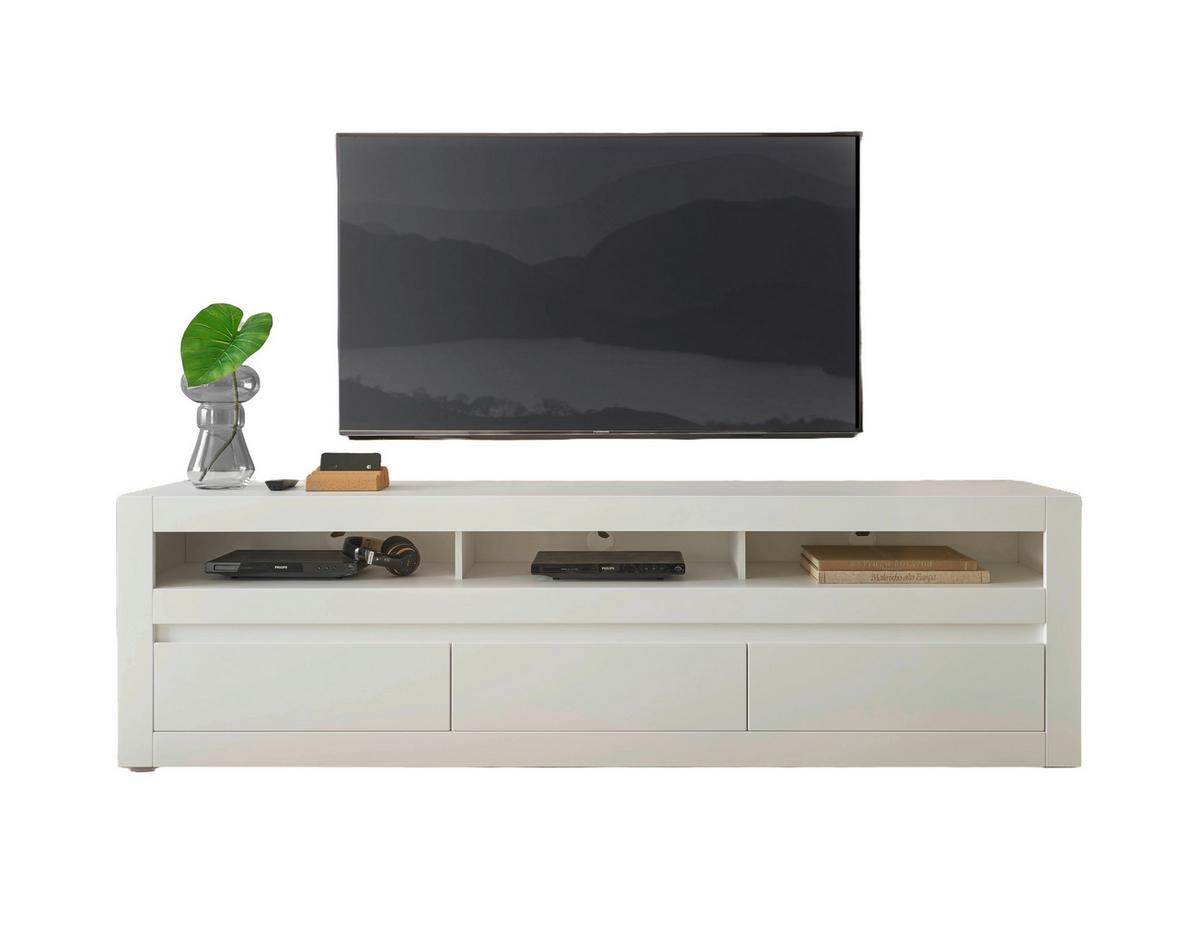 Lowboard Chester Weiß/Eichefarben B: 217cm - Eichefarben/Silberfarben, Design, Holzwerkstoff (217/63/42cm) - MID.YOU