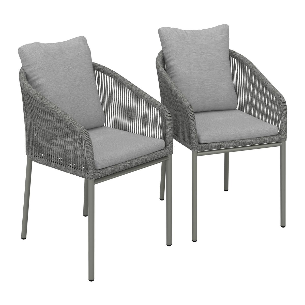 SADA ZÁHRADNÝCH KRESIEL PEPE - čierna/sivá, Modern, kov/plast (55/83/62cm) - Bessagi Garden