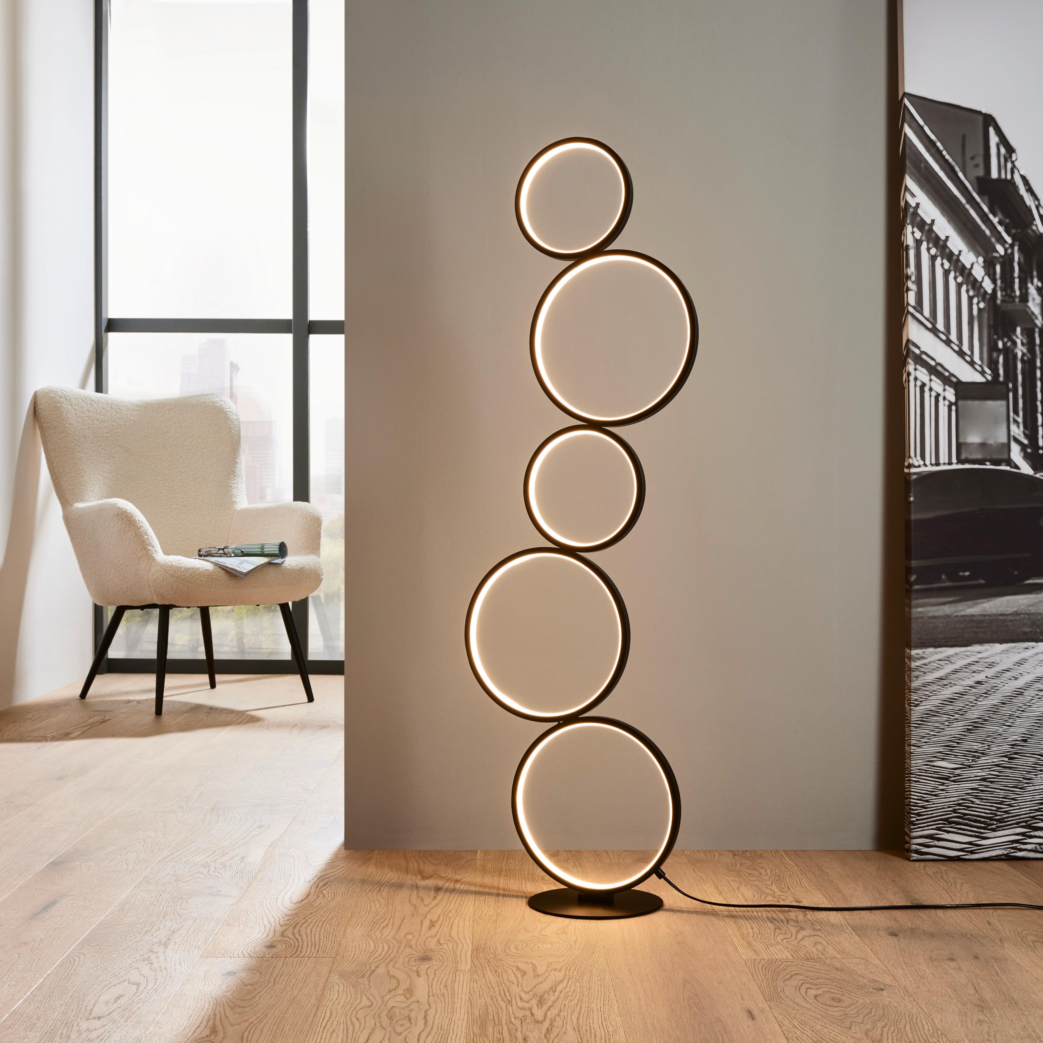 Stojací Led Svítidlo Javier, 36 Watt - černá, Moderní, kov/plast (36/115cm) - Premium Living