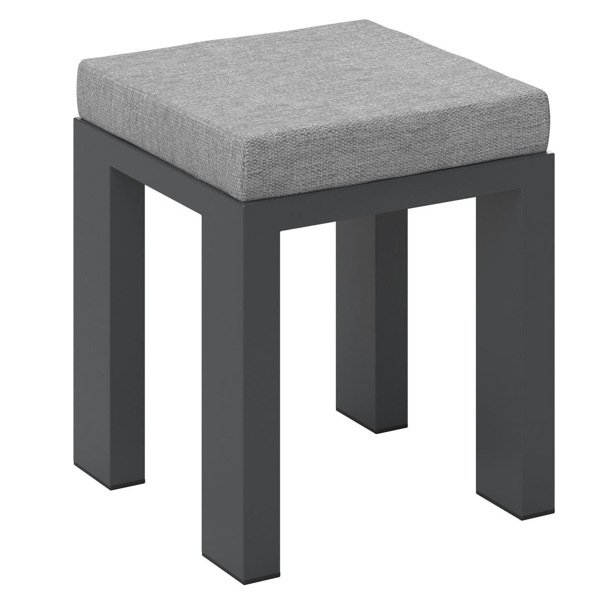 Terasová záhradní souprava MELINA - světle šedá/tmavě šedá, Moderní, kov/dřevo (272/79/84cm) - Bessagi Garden