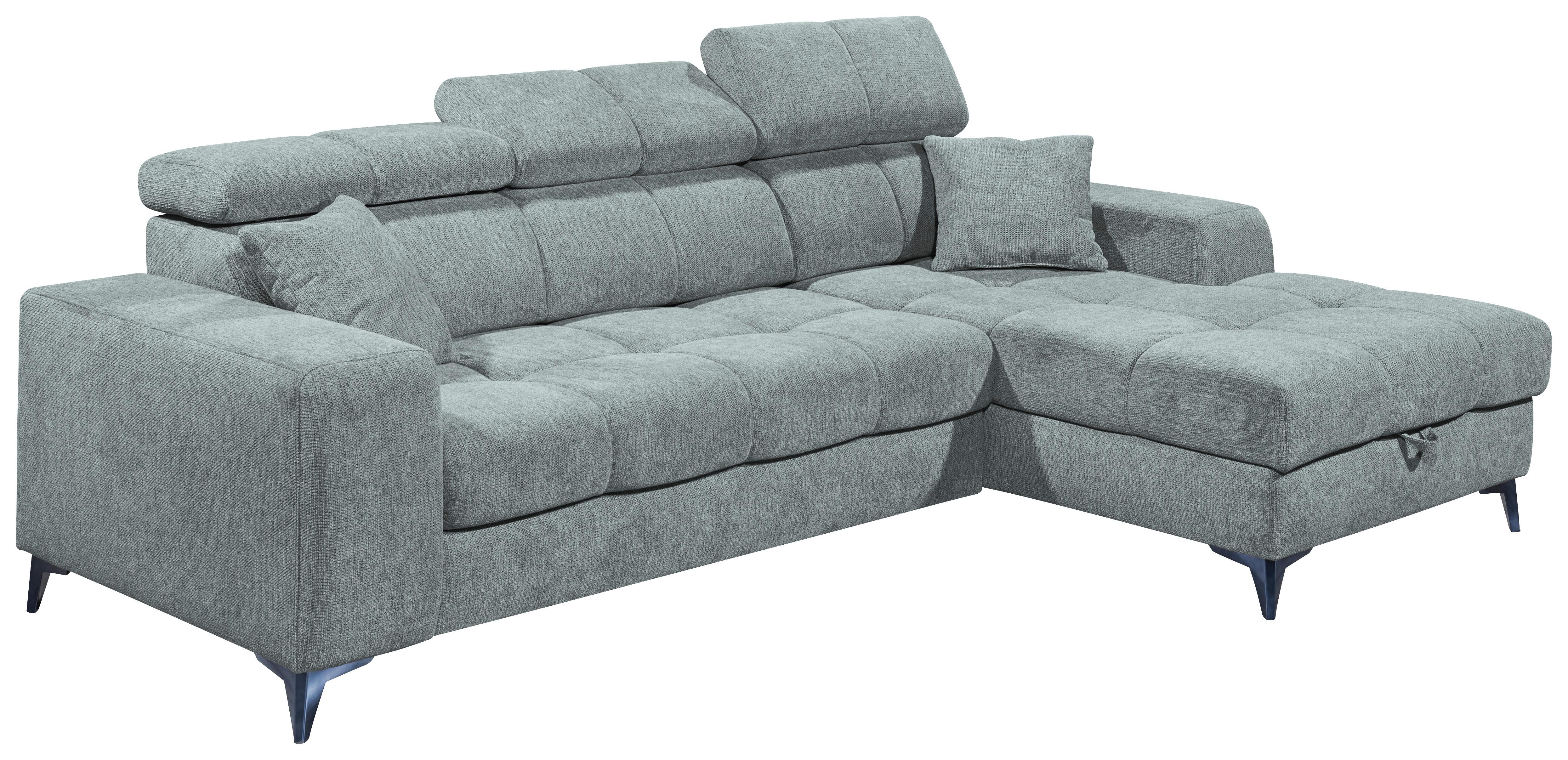 Ecksofa Sydney Hellblau S: 268/172 cm - Schwarz/Hellblau, KONVENTIONELL, Textil (268/172cm) - MID.YOU