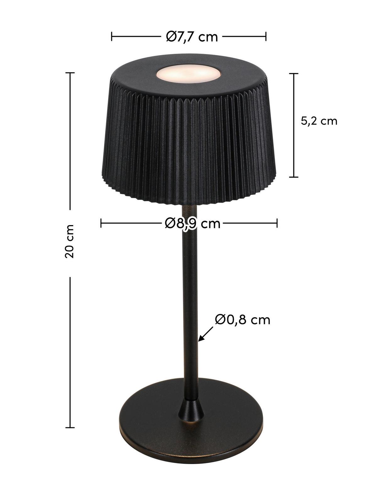 NABÍJATEĽNÁ STOLNÁ LAMPA THREMO - čierna/biela, Modern, kov/plast (11/30/21,1cm) - Mömax
