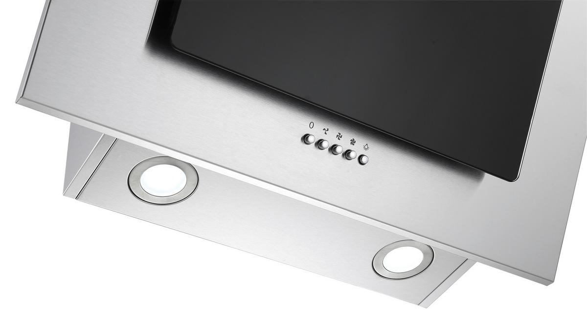 Dunstabzugshaube Kira Schwarz B: 60 Cm, Led - Edelstahlfarben/Schwarz, Trend, Glas/Metall (60/74,3-102,3/31,3cm) - Respekta